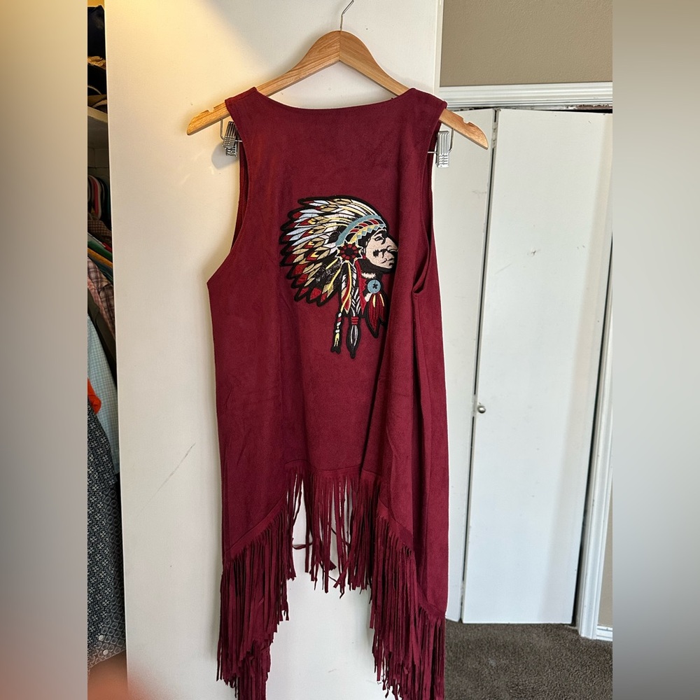 Vest faux suede OS fits most